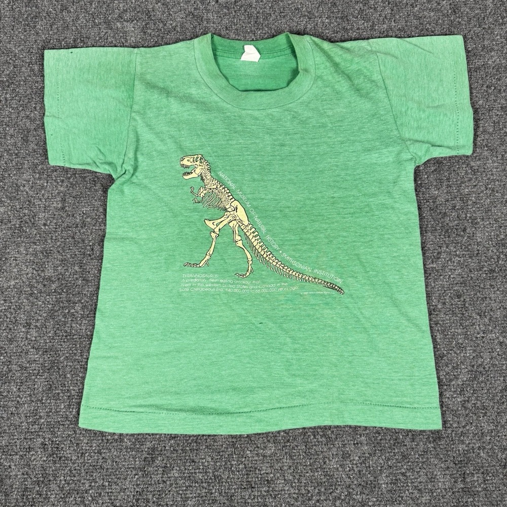 Vintage Smithsonian Institution Museum Natural History Dino Shirt 80s Youth Kids
